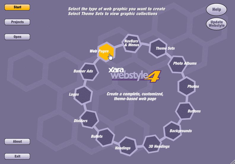 Click to view Xara Webstyle 4.0 screenshot